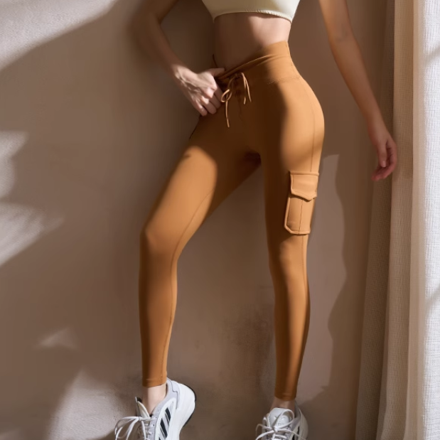 VEMIO Yoga Pilates Pocket Fitted Stretch Leggings