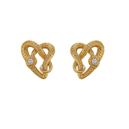 VESGI Diamante Heart Earrings - Pair