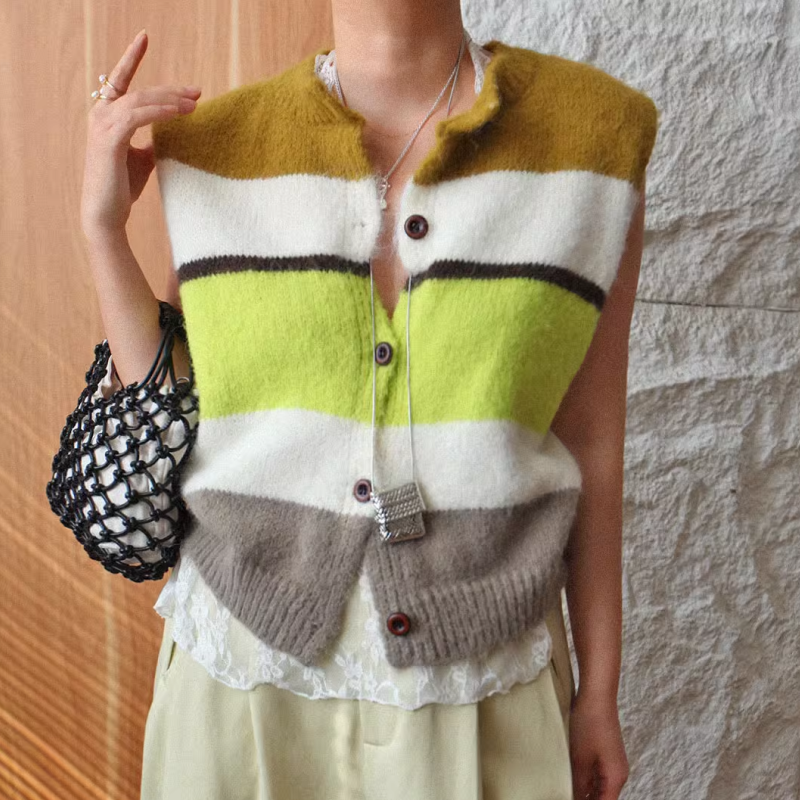 VETRI Color Block Knitwear Vest