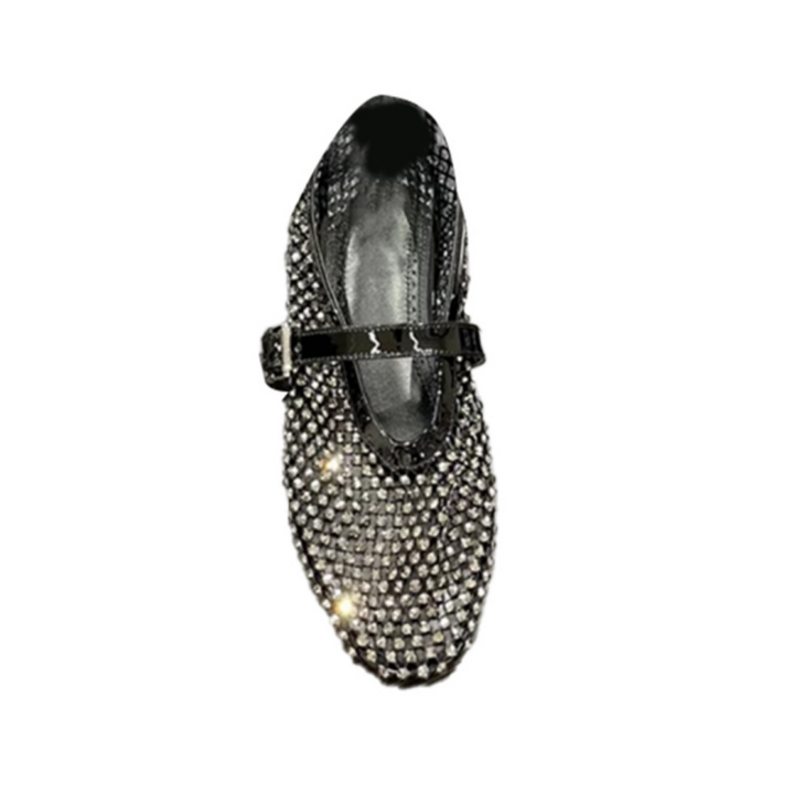 VIANN Diamante Flat Ballet Shoes