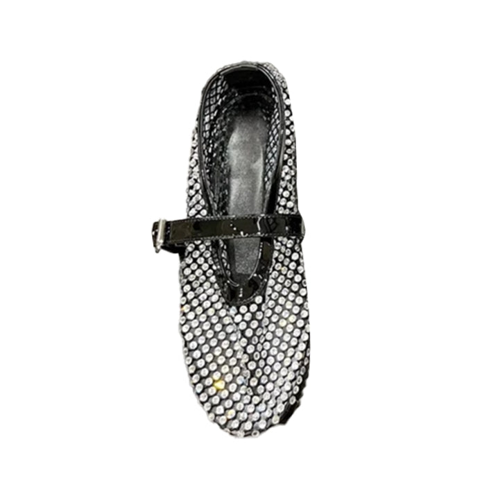 VIANN Diamante Flat Ballet Shoes