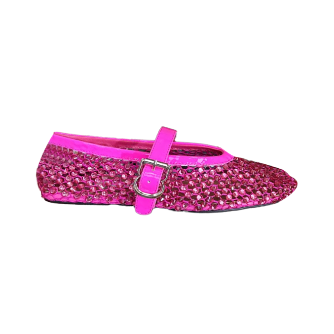 VIANN Diamante Flat Ballet Shoes