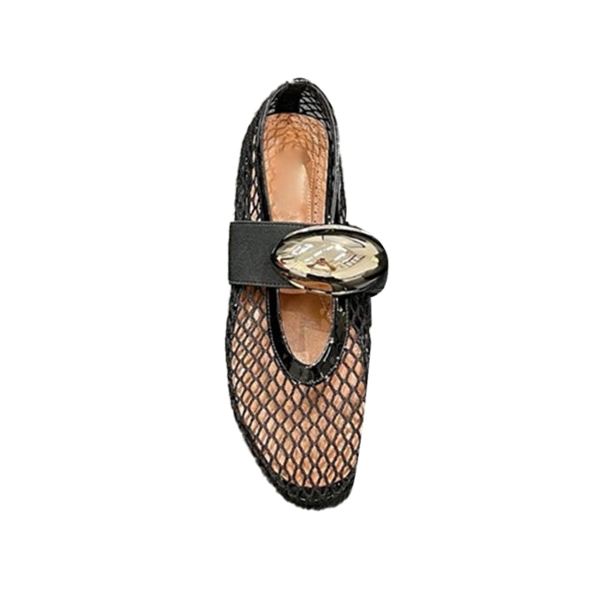 VIANN Metal Embellished Flat Ballet Shoes