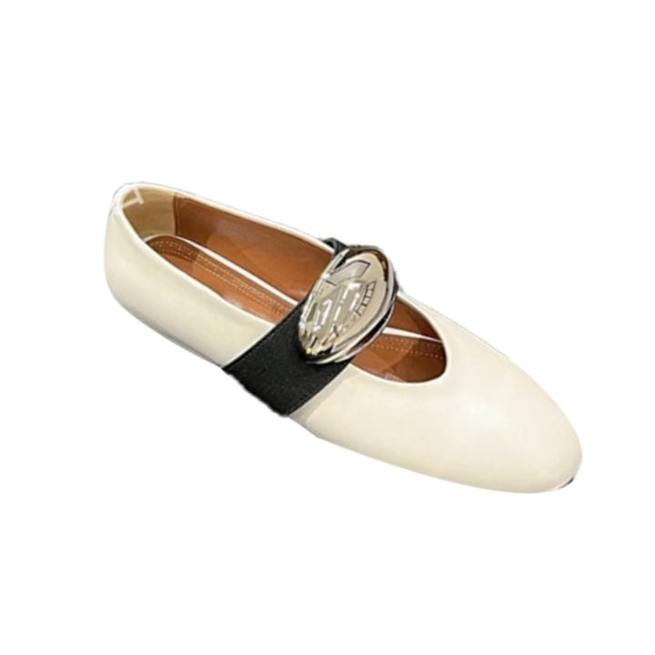 VIANN Metal Embellished Flat Ballet Shoes