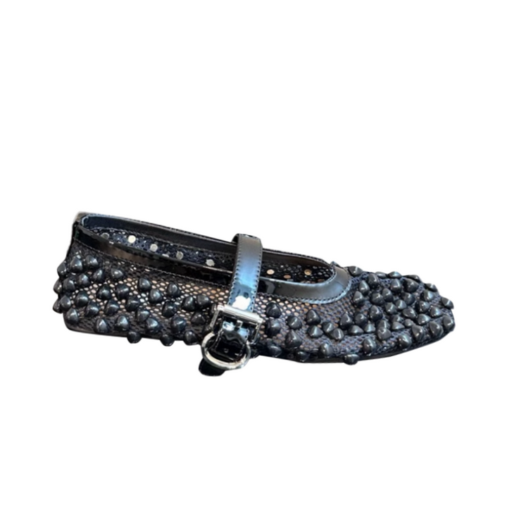 VIANN Studded Flat Ballet Shoes