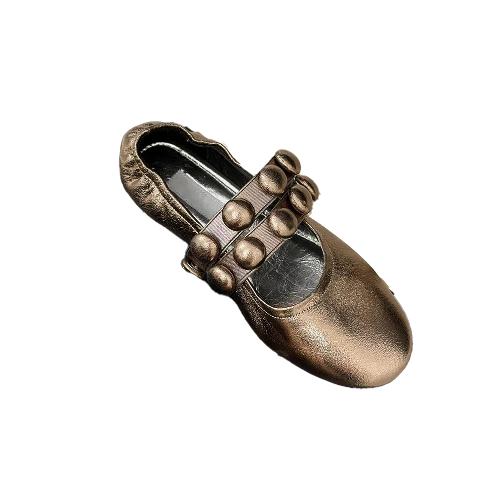 VIANN Studded Flat Ballet Shoes