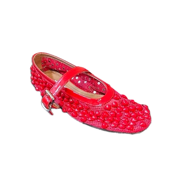 VIANN Studded Flat Ballet Shoes