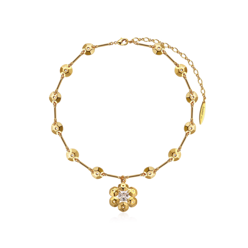 VILCU Diamante Flower Necklace