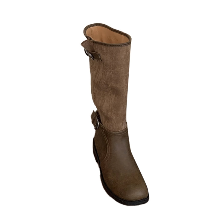 VJEKA Buckled Knee High Boots
