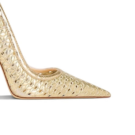 VLERA Cut Out Mid Heel Sandals - 8cm
