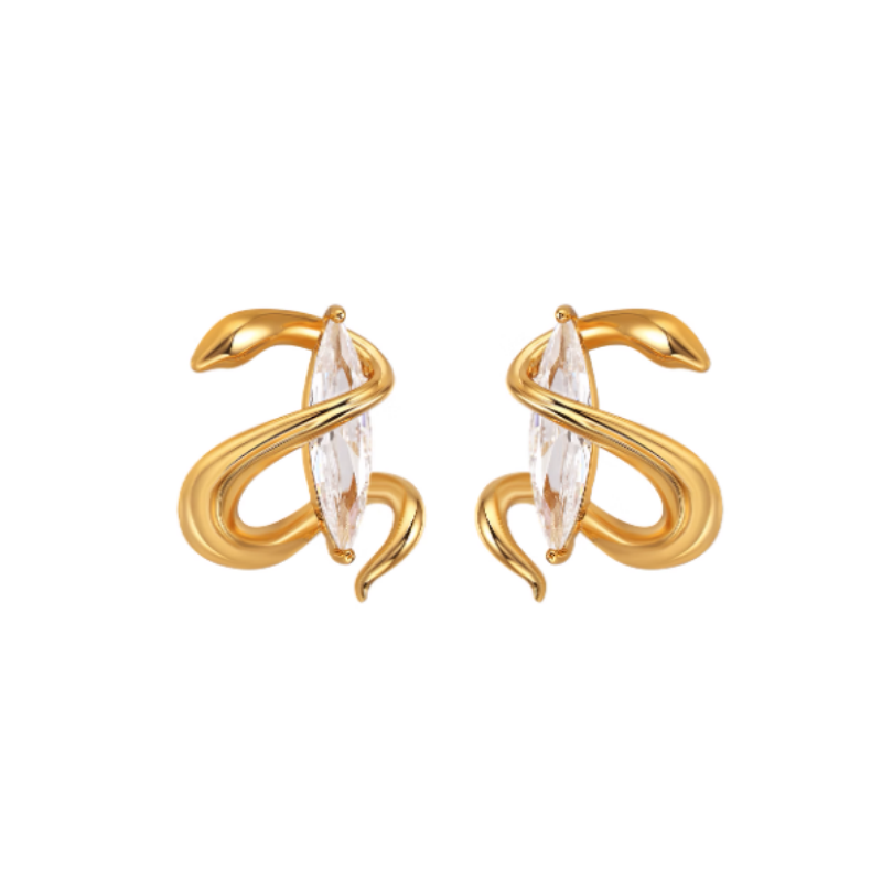 VOCLE Diamante Snake Earrings - Pair