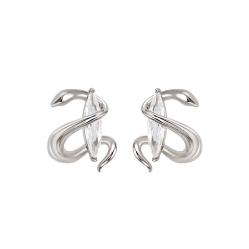 VOCLE Diamante Snake Earrings - Pair