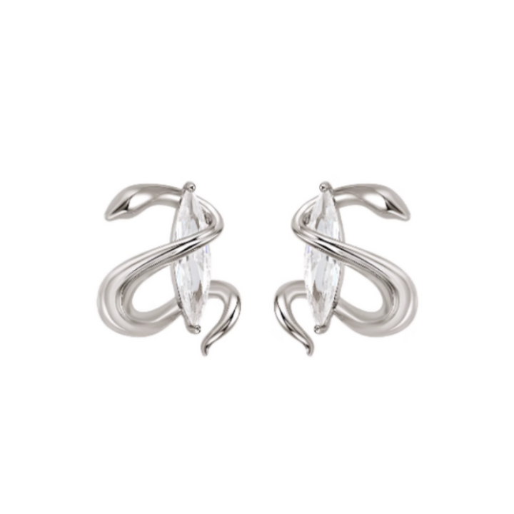 VOCLE Diamante Snake Earrings - Pair