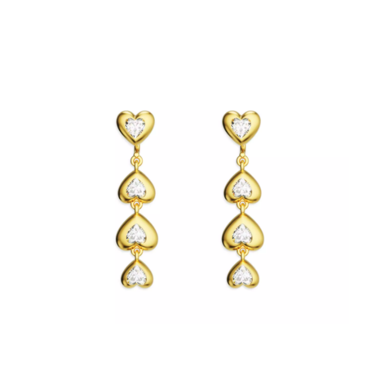 VOGRA Diamante Heart Earrings -Pair