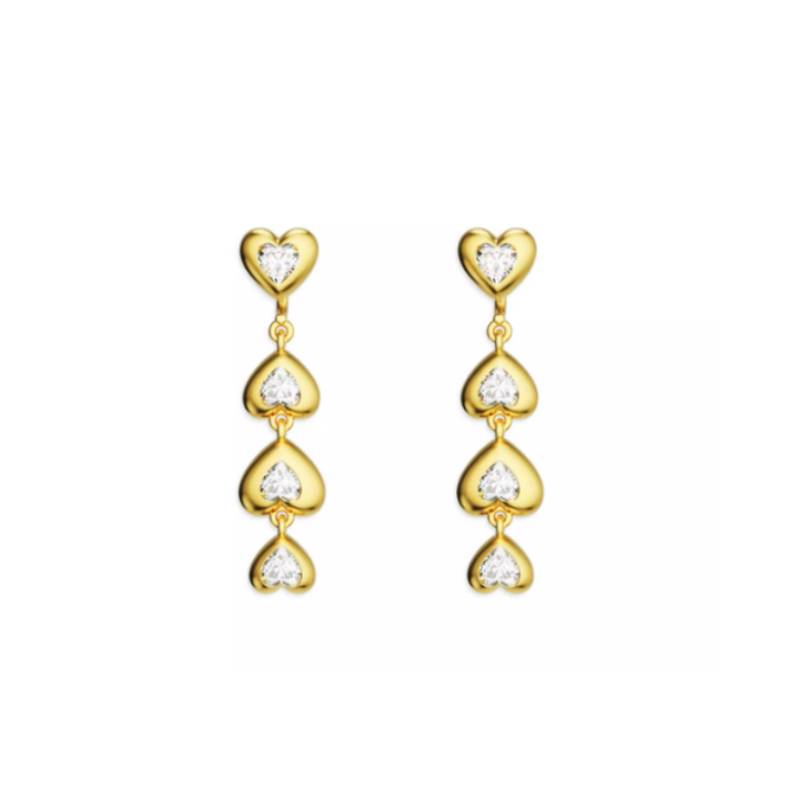 VOGRA Diamante Heart Earrings -Pair