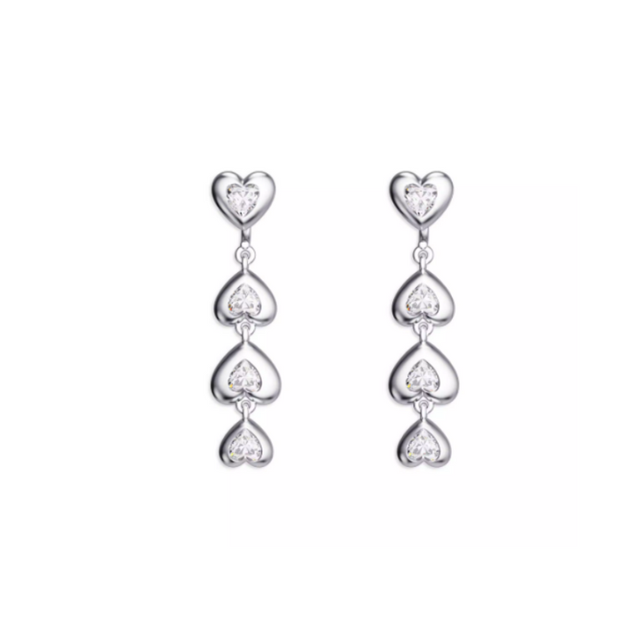 VOGRA Diamante Heart Earrings -Pair