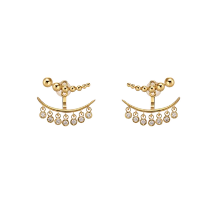 VOHAI Diamante Fringed Earrings - Pair