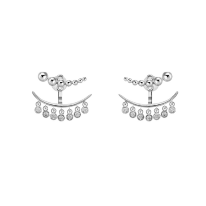 VOHAI Diamante Fringed Earrings - Pair