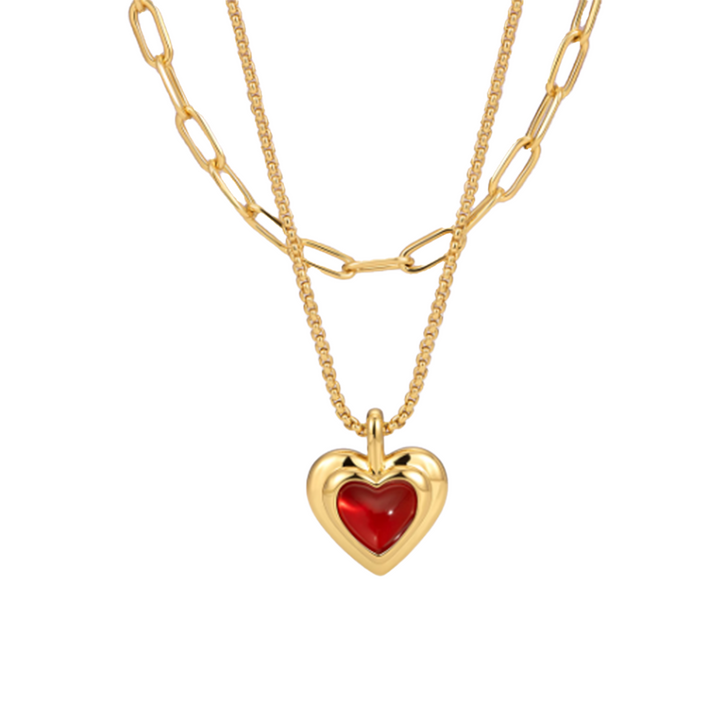 VOKEI Heart Double Layers Necklace