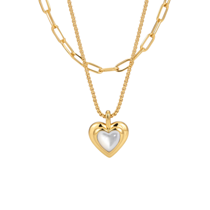 VOKEI Heart Double Layers Necklace