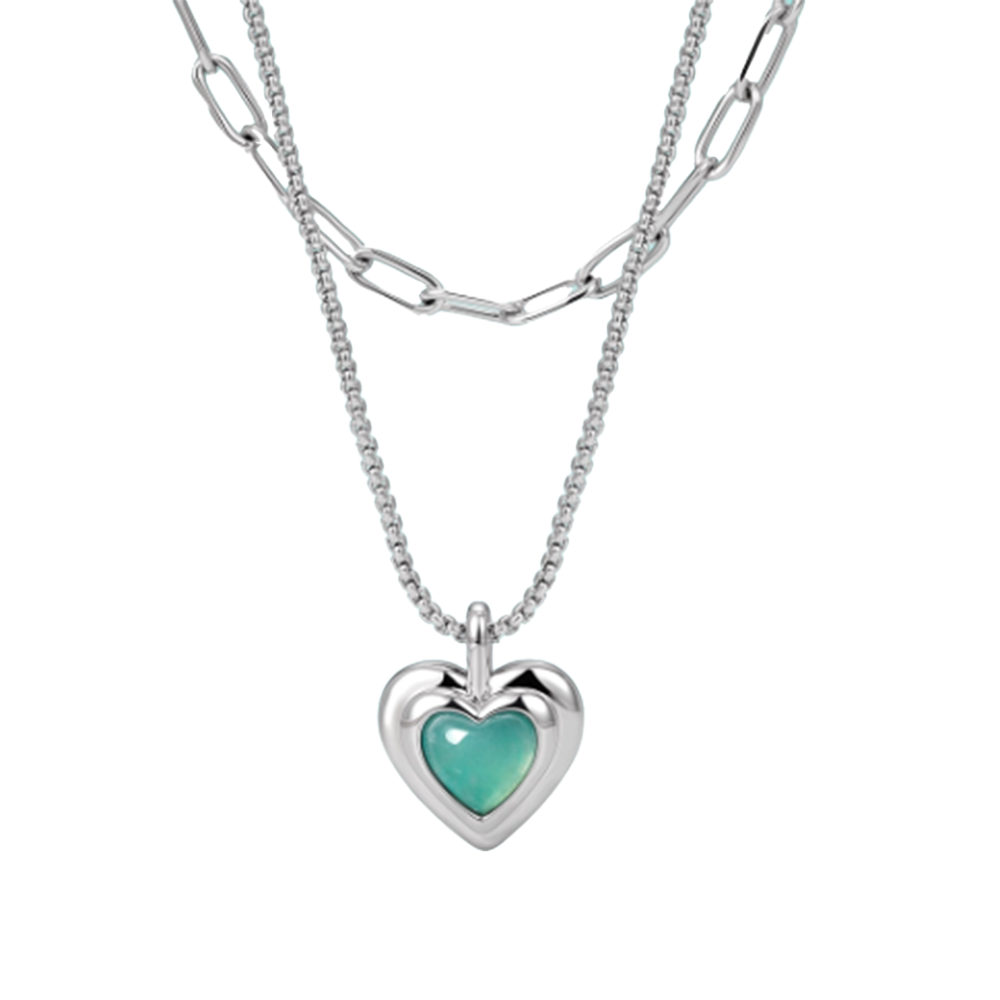 VOKEI Heart Double Layers Necklace