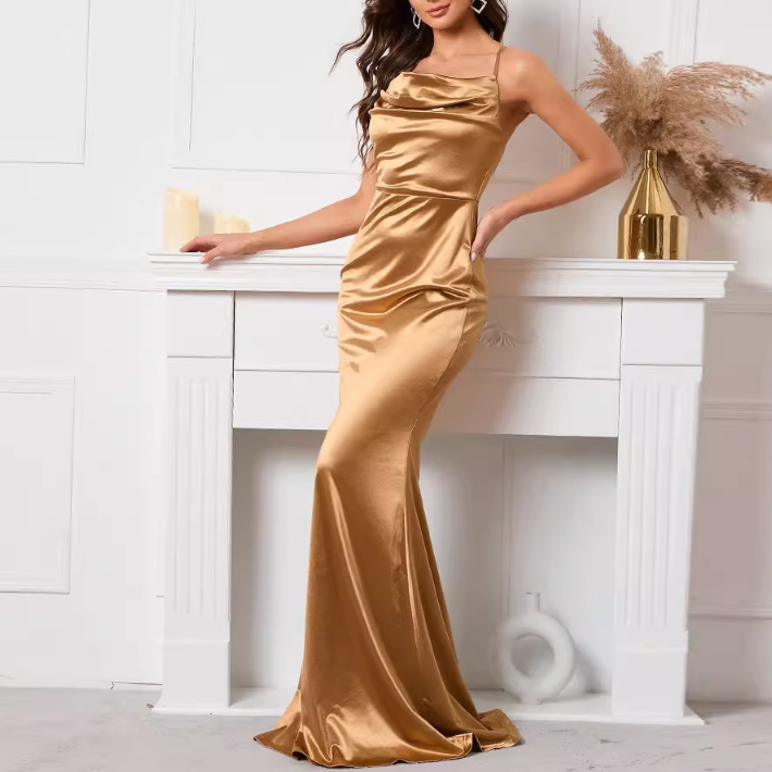 VONIC Maxi Evening Dress Gown