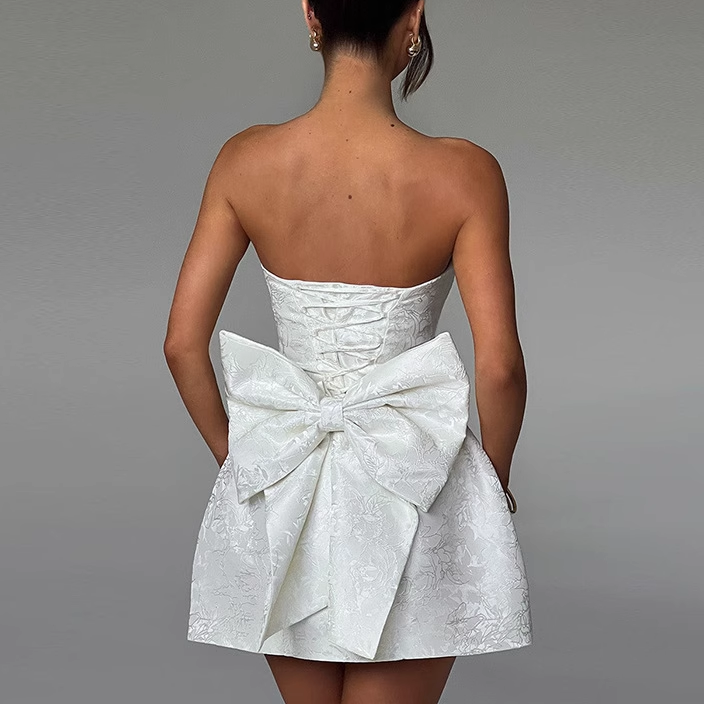 VONKI Tube Mini Evening Dress Gown