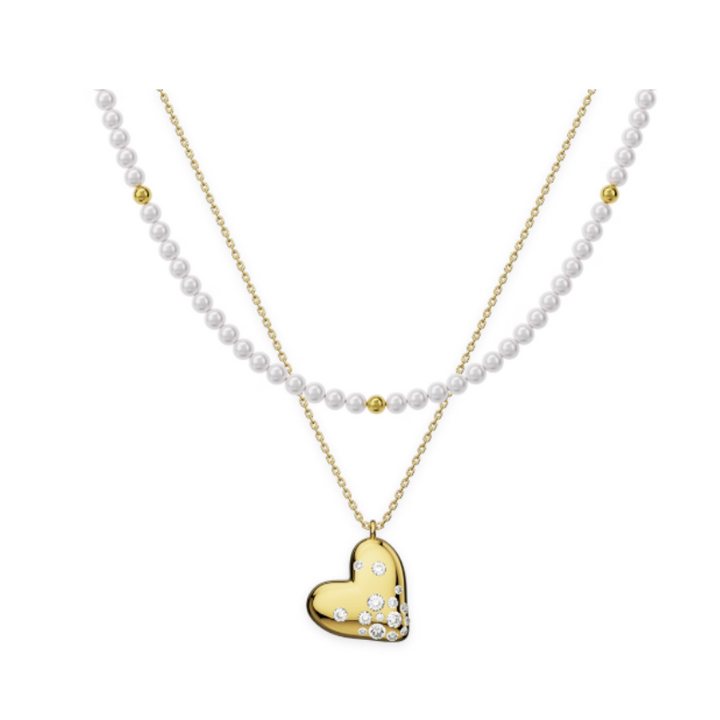 VONRE Pearl And Heart Necklace