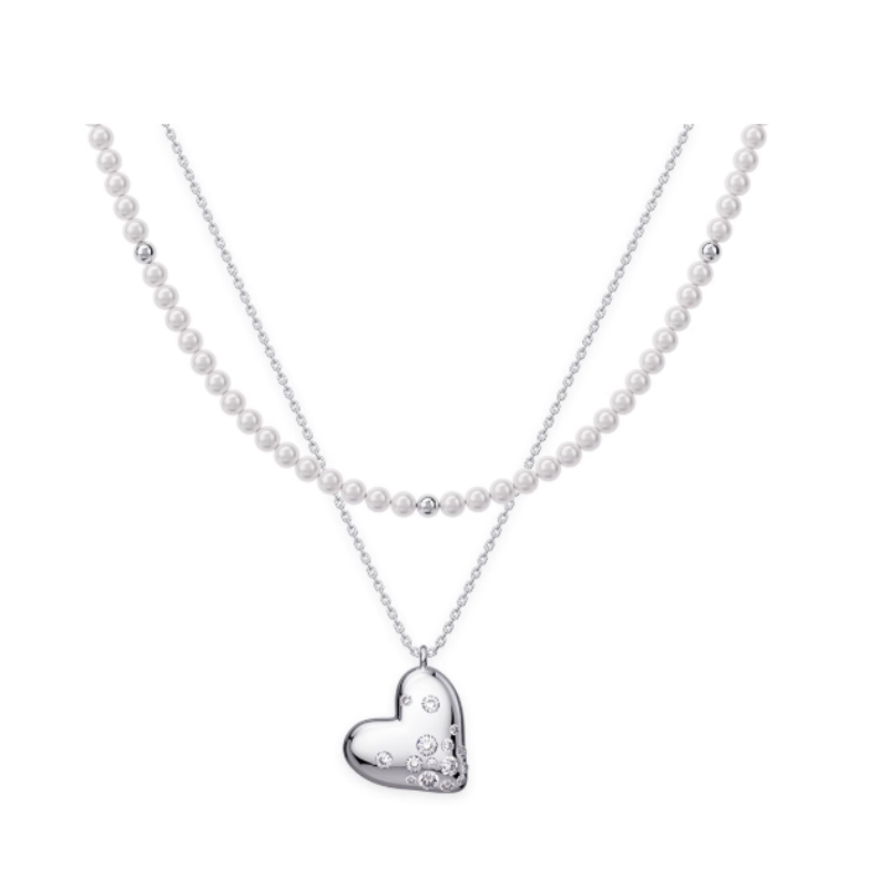 VONRE Pearl And Heart Necklace
