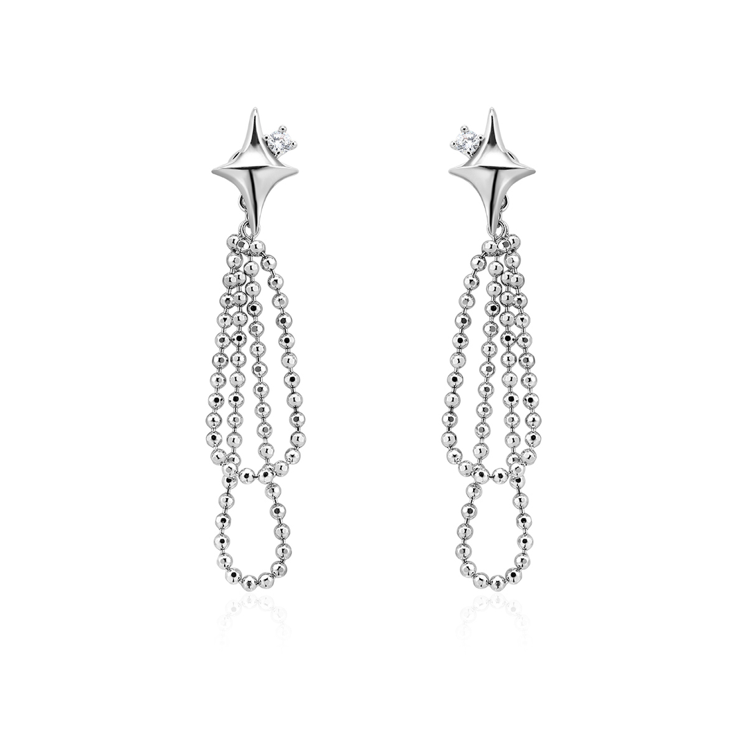 VORCA Diamante Star Long Earrings - Pair