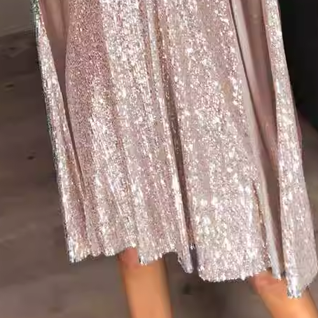 VOTHA Sequinned Cape Evening Dress Gown