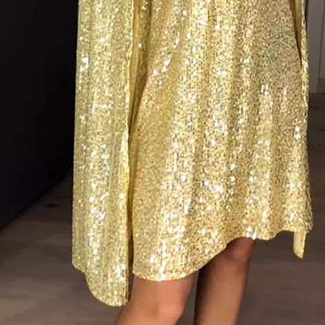 VOTHA Sequinned Cape Evening Dress Gown