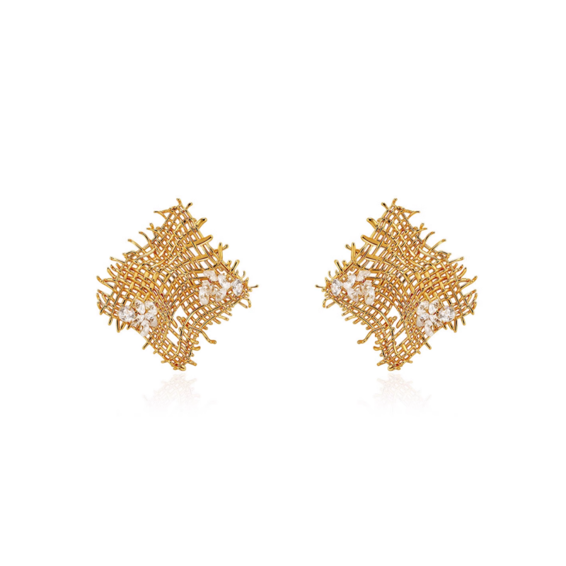 VUCRI Diamante Braided Earrings - Pair