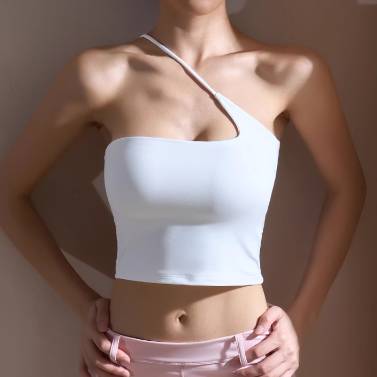 VUFRO Yoga Pilates Asymmetric Fitted Sports Bra
