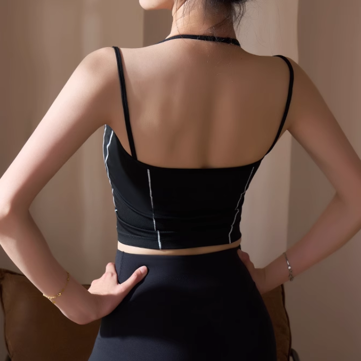 VUHEI Yoga Pilates Double Layer Fitted Sports Bra