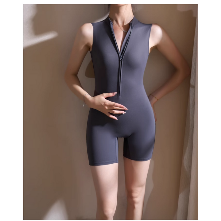VUTSO Yoga Pilates V Neck Fitted Playsuit
