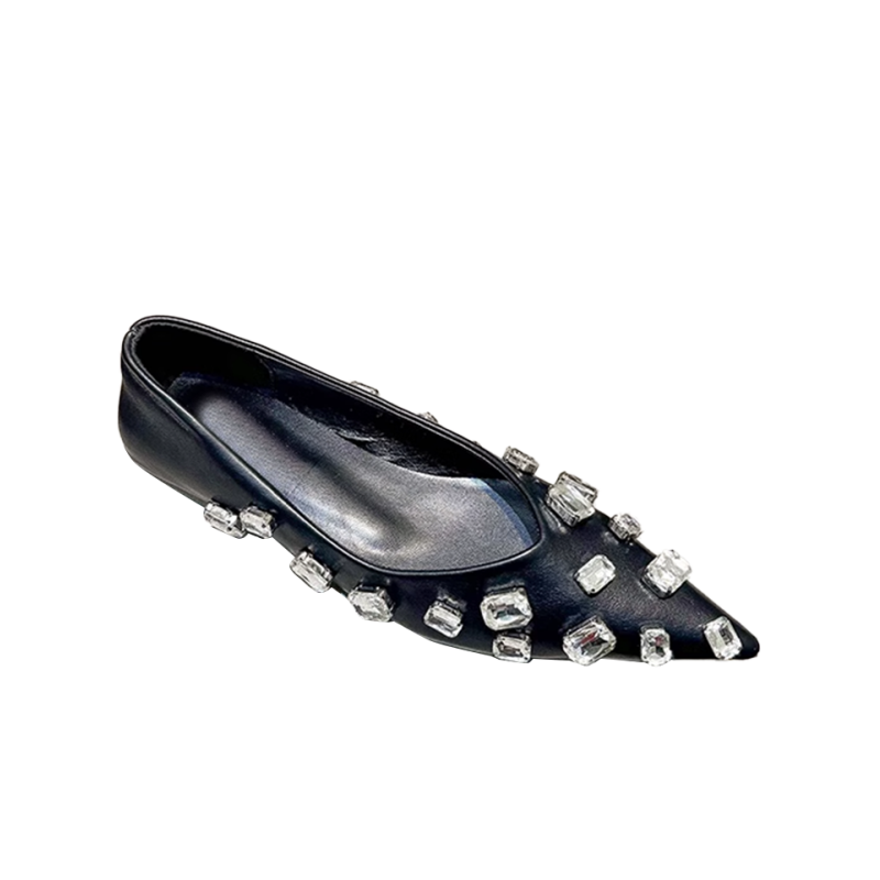 WEJRI Diamante Flat Ballet Shoes