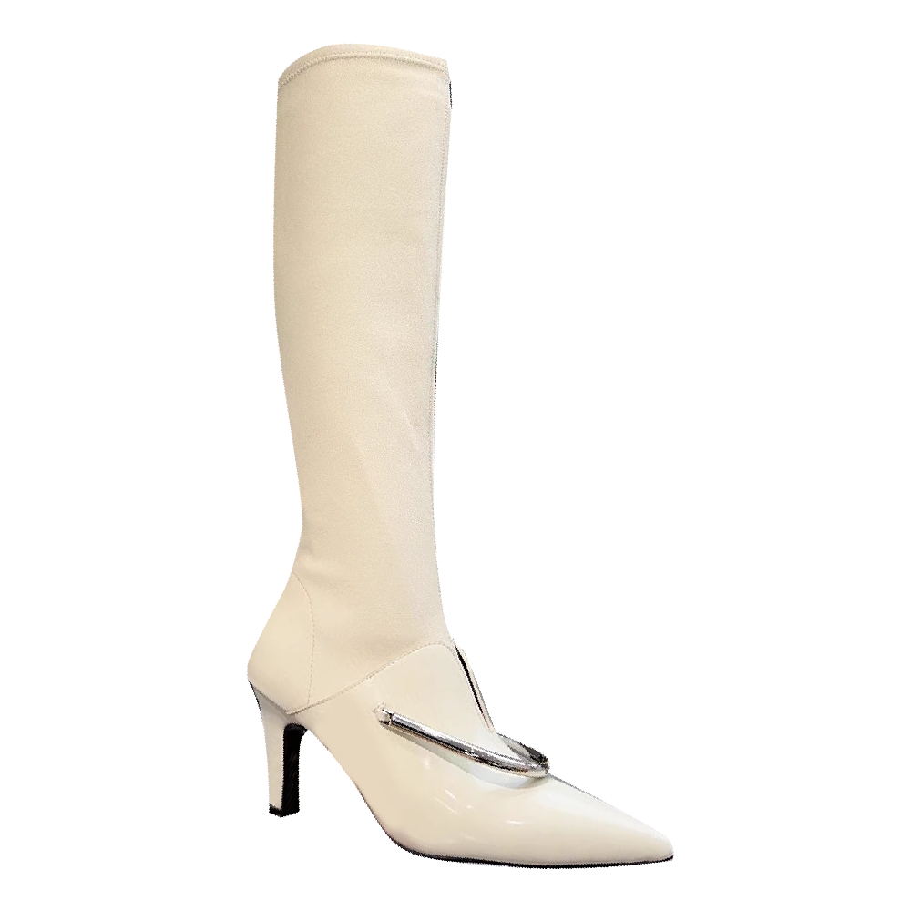 XINCA Metal Embellished Knee High Boots