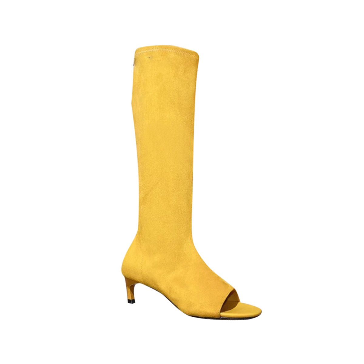 Yellow kitten heel boots sale