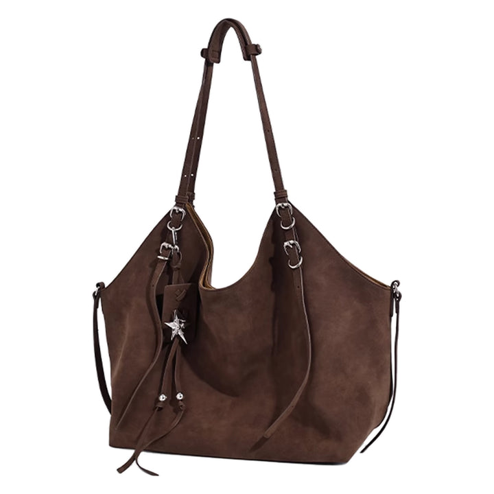 YOUTA Star Detailed Suede Tote Bag