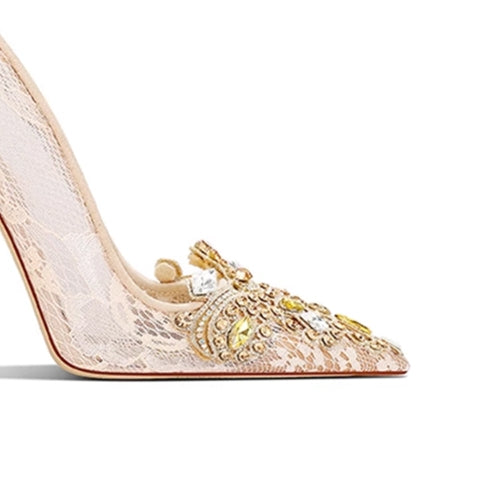 ZABOU Diamante Flower High Heel Sandals - 10cm