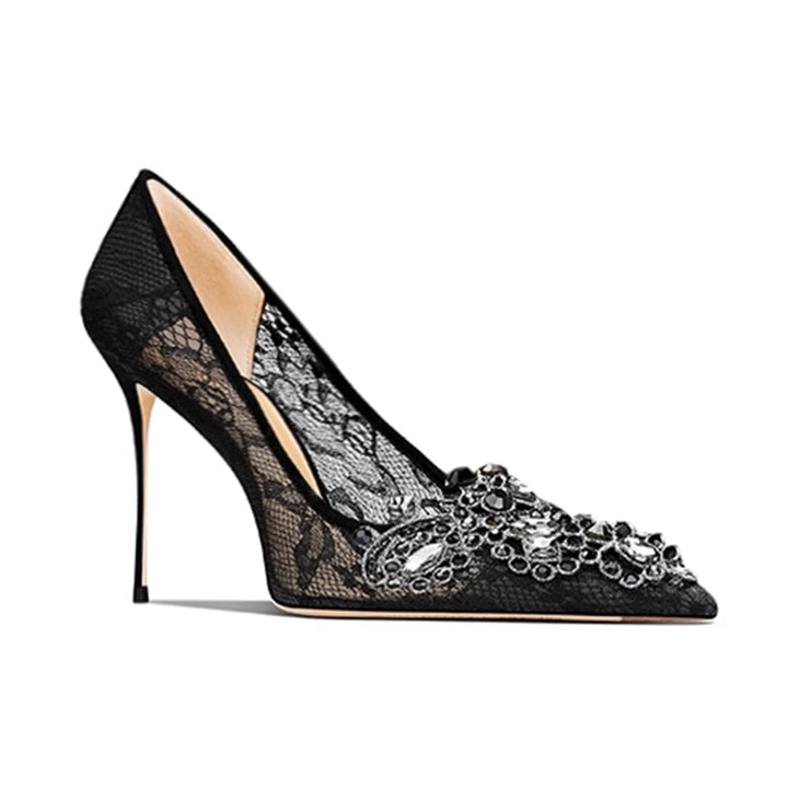 ZABOU Diamante Flower Mid Heel Sandals - 8cm
