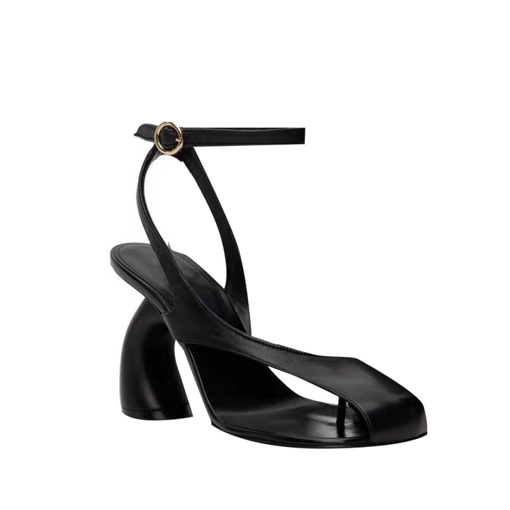 ZACIE Ankle Strap Curved Heel Sandals