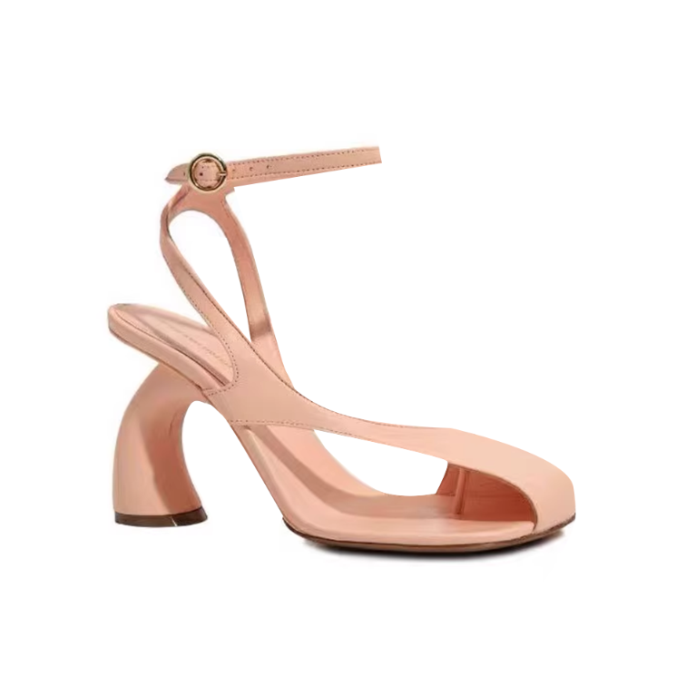 ZACIE Ankle Strap Curved Heel Sandals