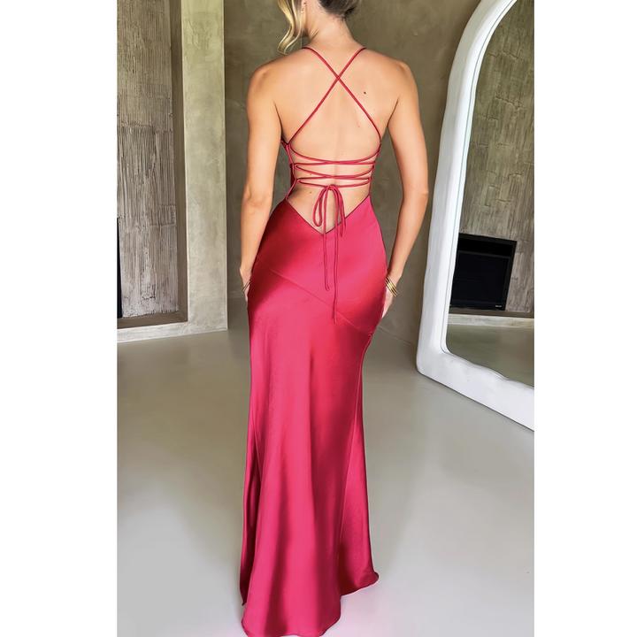 ZAVRO Cami Slip Evening Dress Gown