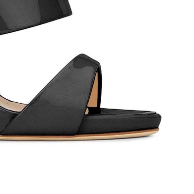 ZAVRU Patent Leather Mules Sandals