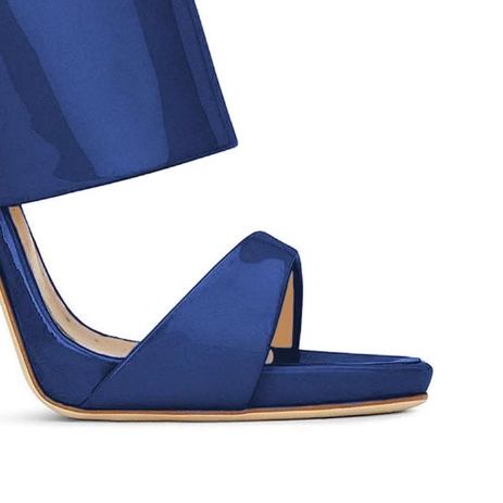 ZAVRU Patent Leather Mules Sandals