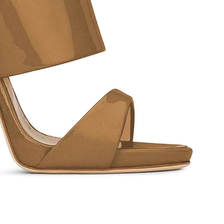 ZAVRU Patent Leather Mules Sandals
