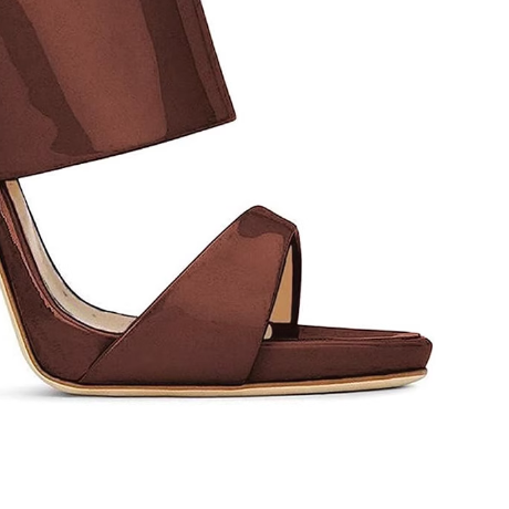 ZAVRU Patent Leather Mules Sandals