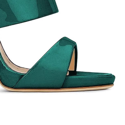 ZAVRU Patent Leather Mules Sandals
